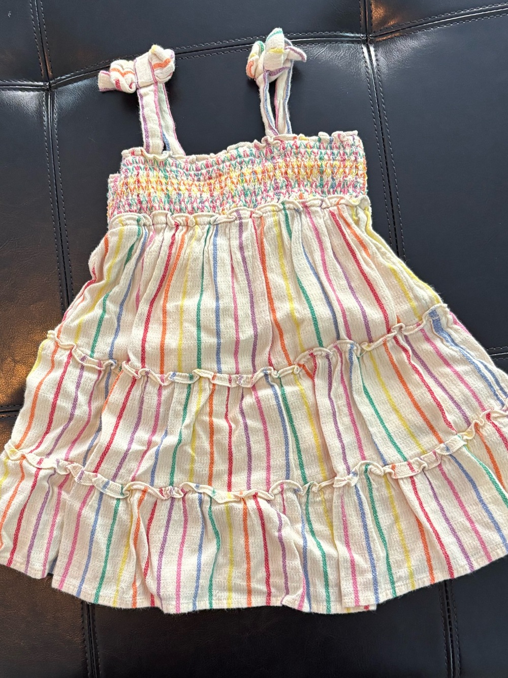 Cat & Jack White Sundress with Rainbow Stripes